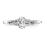 10k White Gold Polished Geniune White Topaz Birthstone Ring-WBC-10XBR193