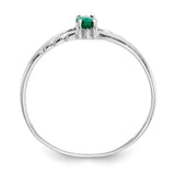 10k White Gold Polished Geniune Emerald Birthstone Ring-WBC-10XBR194