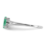 10k White Gold Polished Geniune Emerald Birthstone Ring-WBC-10XBR194