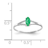 10k White Gold Polished Geniune Emerald Birthstone Ring-WBC-10XBR194