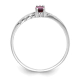 10k White Gold Polished Geniune Rhodolite Garnet Birthstone Ring-WBC-10XBR195