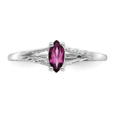 10k White Gold Polished Geniune Rhodolite Garnet Birthstone Ring-WBC-10XBR195