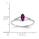 10k White Gold Polished Geniune Rhodolite Garnet Birthstone Ring-WBC-10XBR195