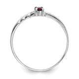 10k White Gold Polished Geniune Ruby Birthstone Ring-WBC-10XBR196