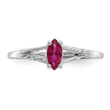 10k White Gold Polished Geniune Ruby Birthstone Ring-WBC-10XBR196