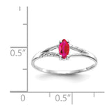 10k White Gold Polished Geniune Ruby Birthstone Ring-WBC-10XBR196