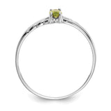 10k White Gold Polished Geniune Peridot Birthstone Ring-WBC-10XBR197