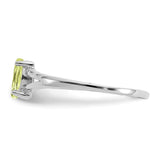 10k White Gold Polished Geniune Peridot Birthstone Ring-WBC-10XBR197