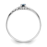 10k White Gold Polished Geniune Sapphire Birthstone Ring-WBC-10XBR198