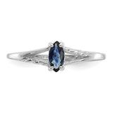 10k White Gold Polished Geniune Sapphire Birthstone Ring-WBC-10XBR198