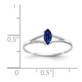 10k White Gold Polished Geniune Sapphire Birthstone Ring-WBC-10XBR198