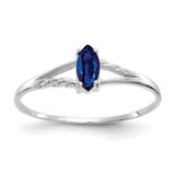 10k White Gold Polished Geniune Sapphire Birthstone Ring-WBC-10XBR198