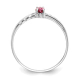 10k White Gold Polished Geniune Pink Tourmaline Birthstone Ring-WBC-10XBR199