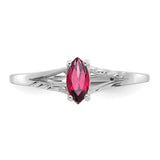 10k White Gold Polished Geniune Pink Tourmaline Birthstone Ring-WBC-10XBR199