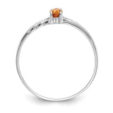 10k White Gold Polished Geniune Citrine Birthstone Ring-WBC-10XBR200