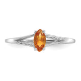 10k White Gold Polished Geniune Citrine Birthstone Ring-WBC-10XBR200