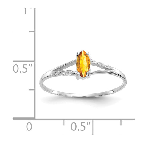 10k White Gold Polished Geniune Citrine Birthstone Ring-WBC-10XBR200