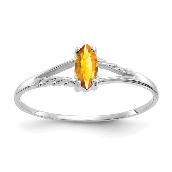 10k White Gold Polished Geniune Citrine Birthstone Ring-WBC-10XBR200