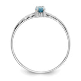 10k White Gold Polished Geniune Blue Topaz Birthstone Ring-WBC-10XBR201