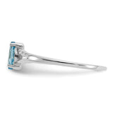 10k White Gold Polished Geniune Blue Topaz Birthstone Ring-WBC-10XBR201