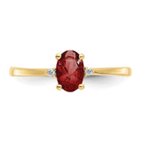 10k Polished Geniune Diamond & Garnet Birthstone Ring-WBC-10XBR202