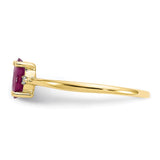 10k Polished Geniune Diamond & Ruby Birthstone Ring-WBC-10XBR208