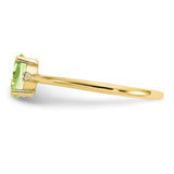 10k Polished Geniune Diamond & Peridot Birthstone Ring-WBC-10XBR209