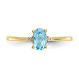 10k Polished Geniune Diamond & Blue Topaz Birthstone Ring-WBC-10XBR213