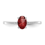 10k White Gold Polished Geniune Diamond & Garnet Birthstone Ring-WBC-10XBR214