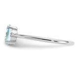 10k White Gold Polished Geniune Diamond & Aquamarine Birthstone Ring-WBC-10XBR216