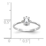 10k White Gold Polished GeniuneDiamond/White Topaz Birthstone Ring-WBC-10XBR217