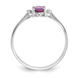 10k WG Polished Geniune Diamond/Rhodolite Garnet Birthstone Ring-WBC-10XBR219