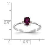 10k WG Polished Geniune Diamond/Rhodolite Garnet Birthstone Ring-WBC-10XBR219