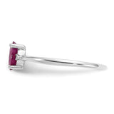 10k White Gold Polished Geniune Diamond & Ruby Birthstone Ring-WBC-10XBR220