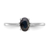 10k White Gold Polished Geniune Diamond & Sapphire Birthstone Ring-WBC-10XBR222