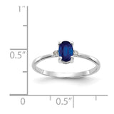 10k White Gold Polished Geniune Diamond & Sapphire Birthstone Ring-WBC-10XBR222