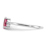 10k White Gold Polished Geniune Dia/Pink Tourmaline Birthstone Ring-WBC-10XBR223