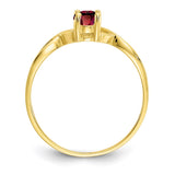 10k Polished Geniune Garnet Birthstone Ring-WBC-10XBR226