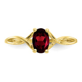 10k Polished Geniune Garnet Birthstone Ring-WBC-10XBR226