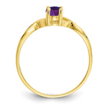 10k Polished Geniune Amethyst Birthstone Ring-WBC-10XBR227