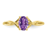 10k Polished Geniune Amethyst Birthstone Ring-WBC-10XBR227