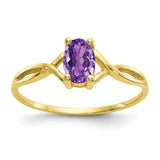 10k Polished Geniune Amethyst Birthstone Ring-WBC-10XBR227