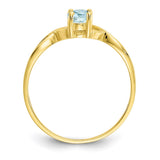 10k Polished Geniune Aquamarine Birthstone Ring-WBC-10XBR228