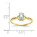 10k Polished Geniune Aquamarine Birthstone Ring-WBC-10XBR228