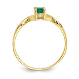 10k Polished Geniune Emerald Birthstone Ring-WBC-10XBR230