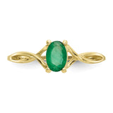 10k Polished Geniune Emerald Birthstone Ring-WBC-10XBR230