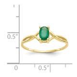 10k Polished Geniune Emerald Birthstone Ring-WBC-10XBR230