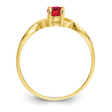 10k Polished Geniune Ruby Birthstone Ring-WBC-10XBR232