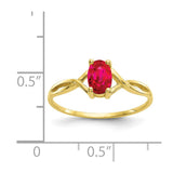 10k Polished Geniune Ruby Birthstone Ring-WBC-10XBR232