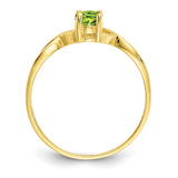 10k Polished Geniune Peridot Birthstone Ring-WBC-10XBR233